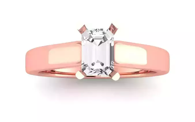 Emerald Solitaire Wedding Engagement Women Ring