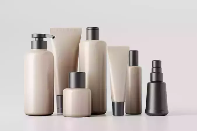 Bottle and tube cosmetic collection