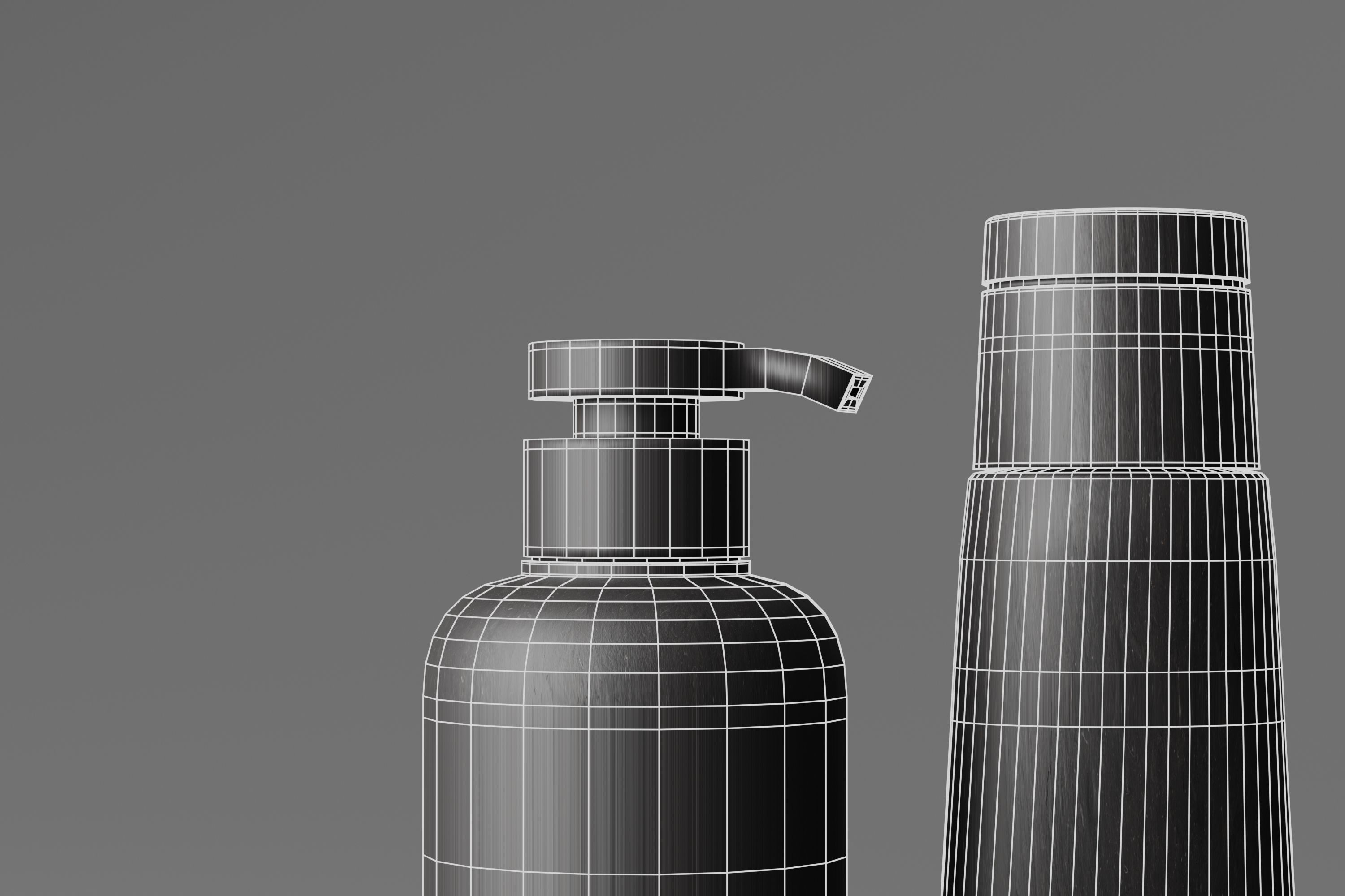 Bottle and tube cosmetic collection Low-poly 3D model_19
