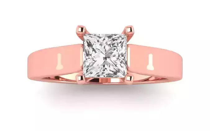 Solitaire Engagement Women Princess Stone  Ring 3D print model