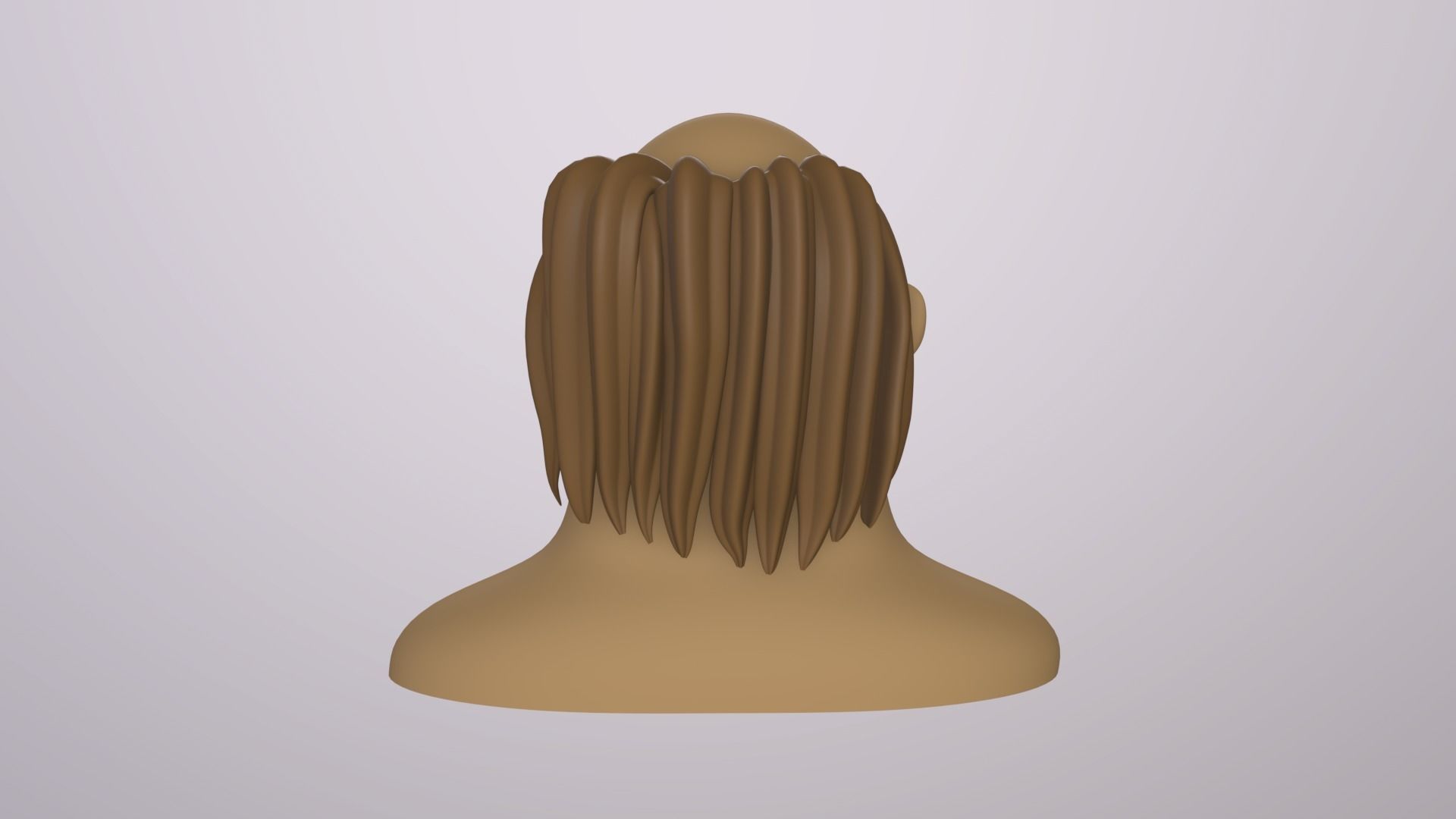 Male Head Stylized Base mesh with Hair in blender curve 2 Low-poly 3D model_9