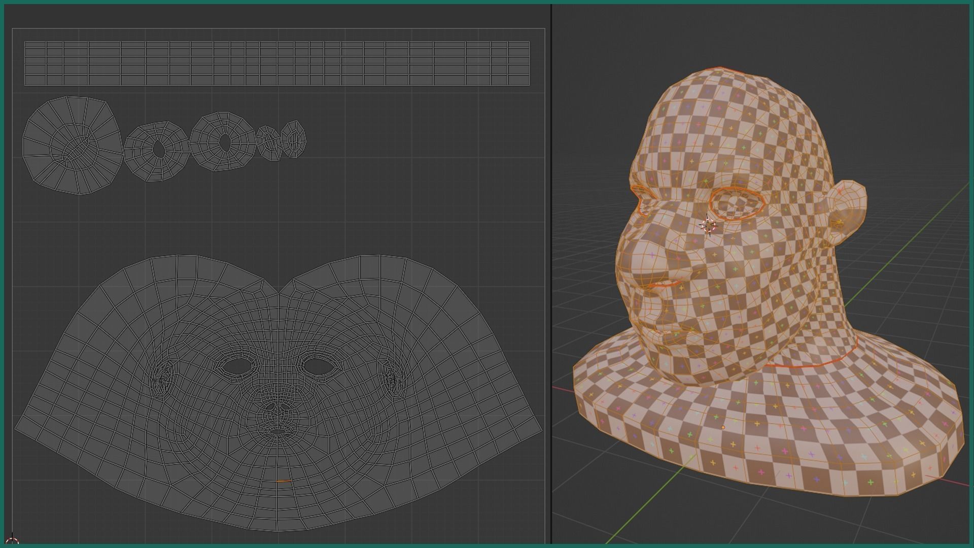 Male Head Stylized Base mesh with Hair in blender curve 2 Low-poly 3D model_3