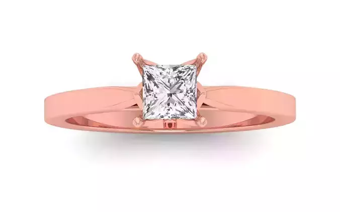 Princess Diamond Solitaire Wedding Engagement Women Ring 3D print model
