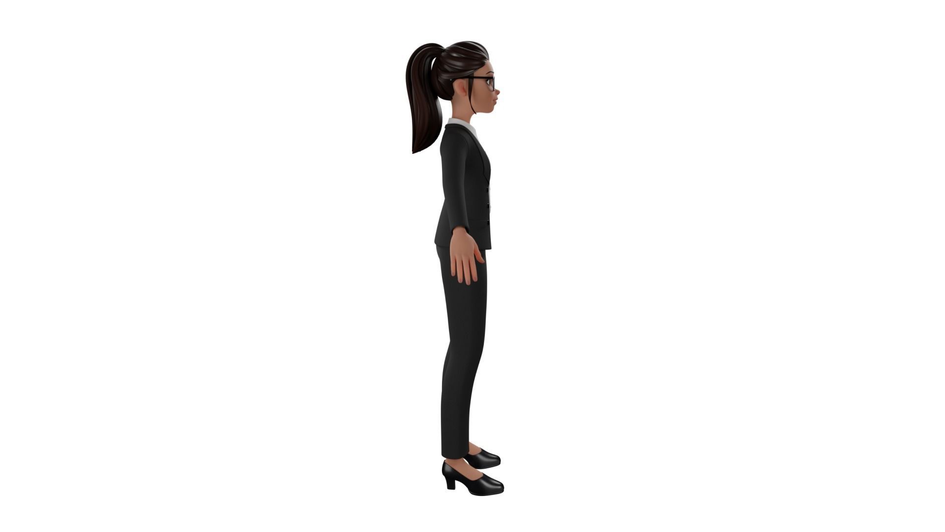 Secretary Business Woman Character  Low-poly 3D model_27