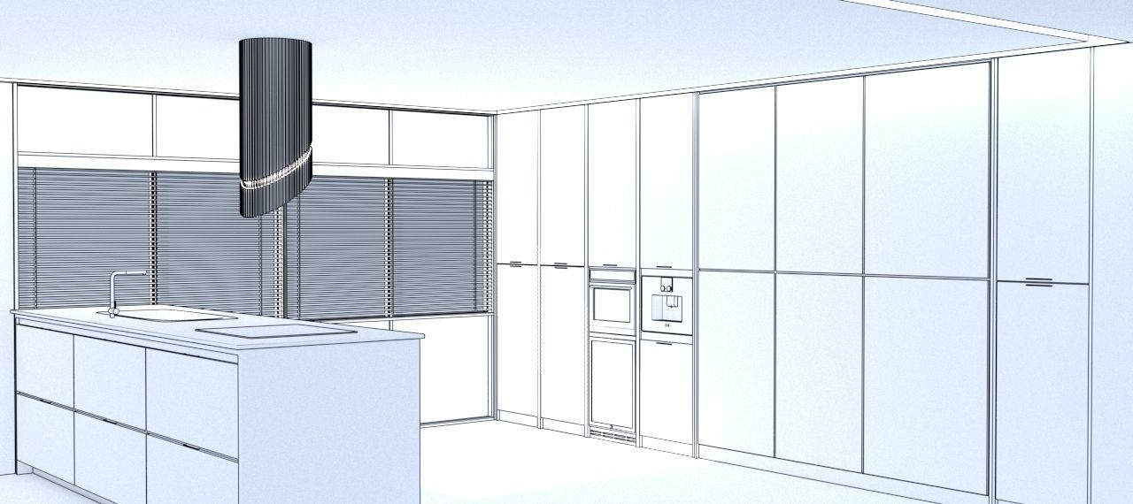 modern kitchen interior design 3D model_2