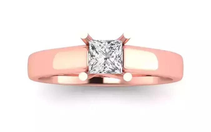 Princess Diamond Solitaire Wedding Engagement Women Ring 3D print model