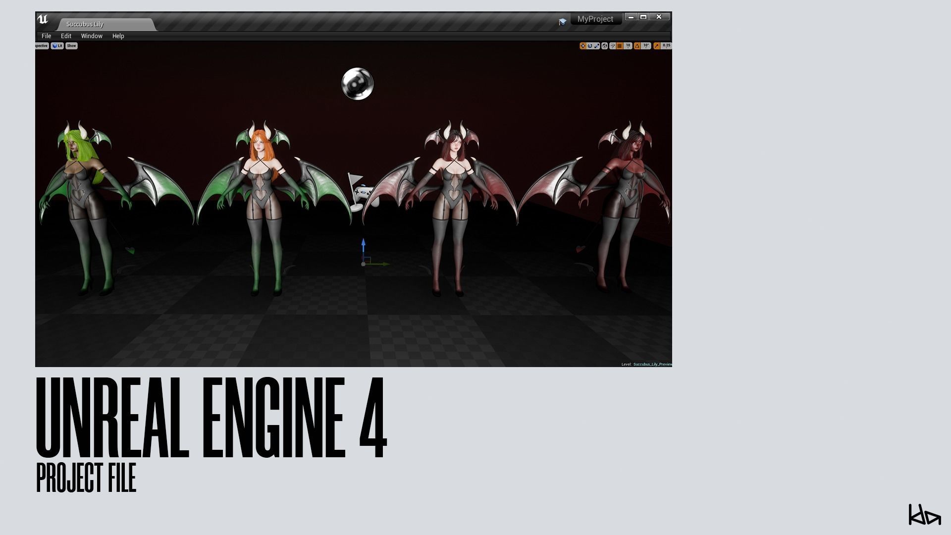 Succubus Lily - Game Ready Low-poly 3D model_24