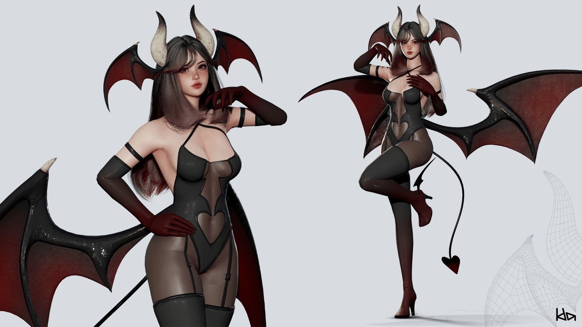 Succubus Lily - Game Ready Low-poly 3D model_2