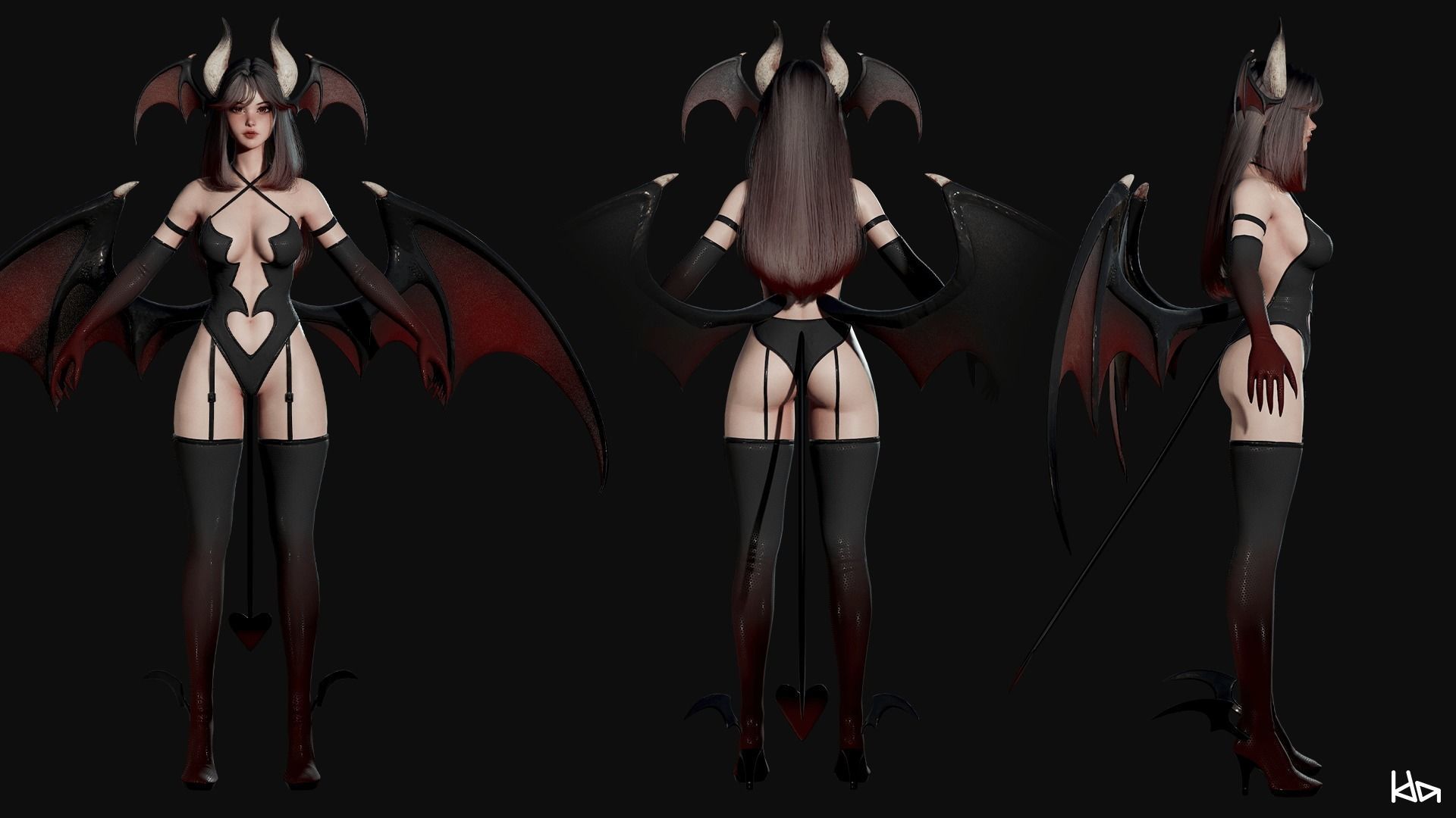 Succubus Lily - Game Ready Low-poly 3D model_36