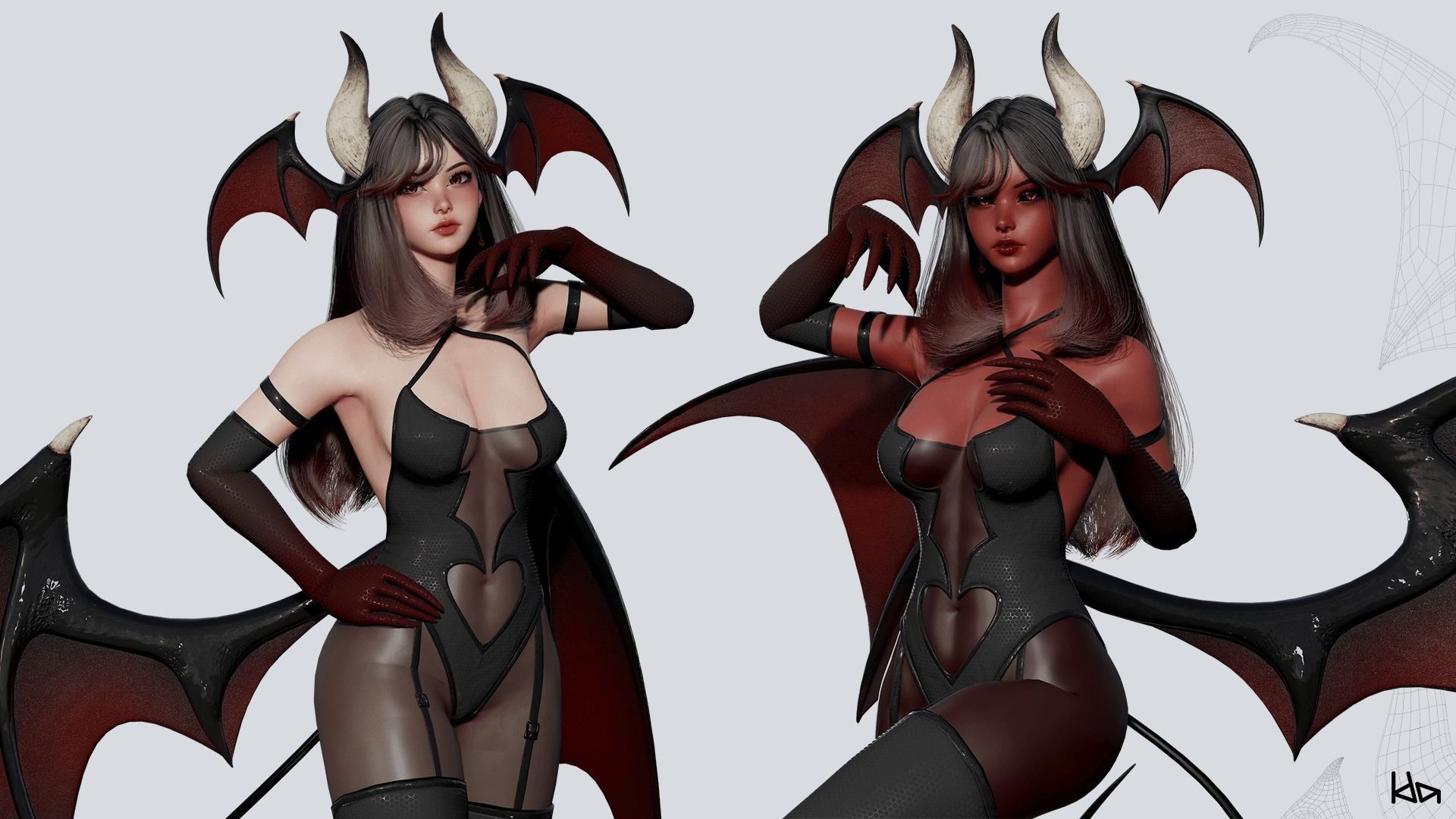 Succubus Lily - Game Ready Low-poly 3D model_6