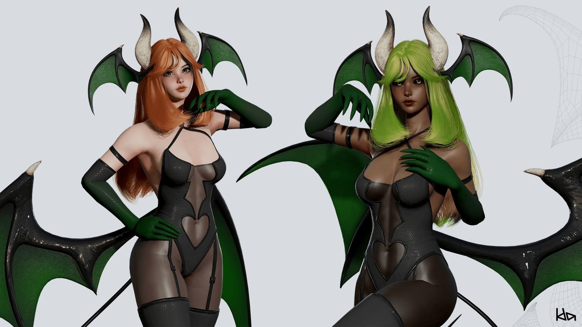 Succubus Lily - Game Ready Low-poly 3D model_8