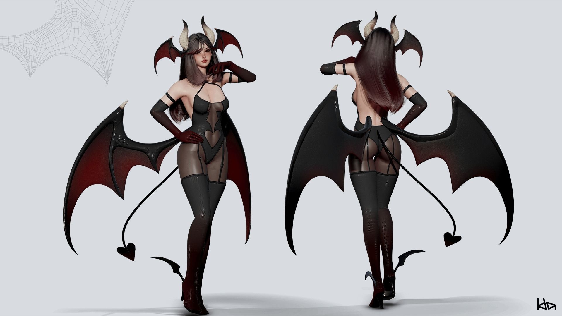 Succubus Lily - Game Ready Low-poly 3D model_3