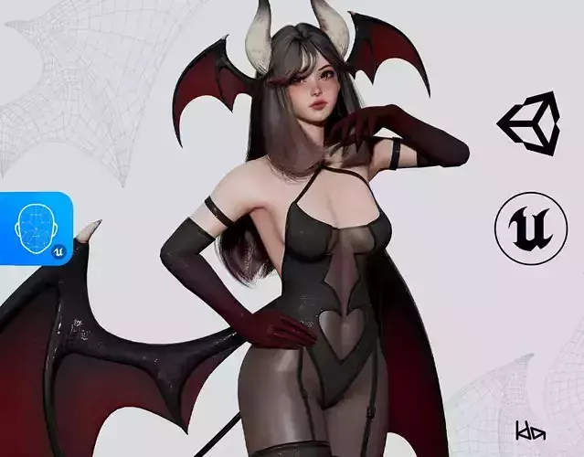 Succubus Lily - Game Ready Low-poly 3D model