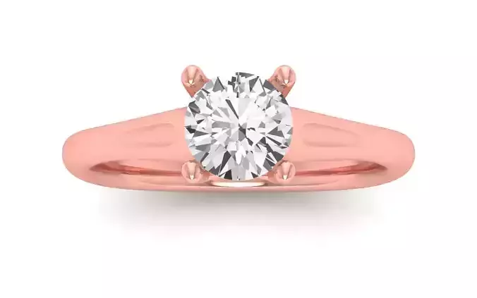 Women Engagement Round Stone Ring 3dm STL OBJ Renders Details