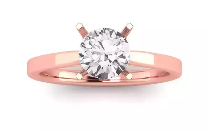 Women Engagement Round Stone Ring 3dm STL OBJ Renders Details