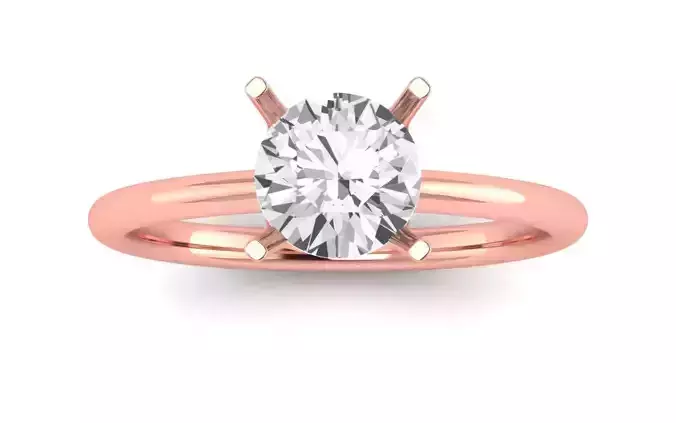 Women Engagement Round Stone Ring 3dm STL OBJ Renders Details