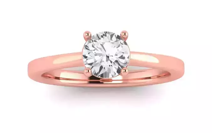 Women Engagement Round Stone Ring 3dm STL OBJ Renders Details