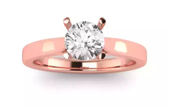 Women Engagement Round Stone Ring 3dm STL OBJ Renders Details
