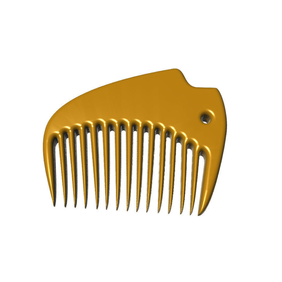  Two Combs  Floral vintage  and Bison 3D model_3