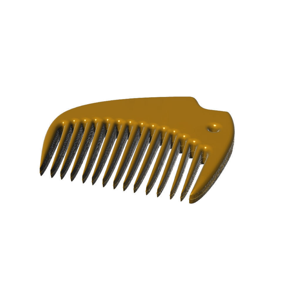  Two Combs  Floral vintage  and Bison 3D model_2