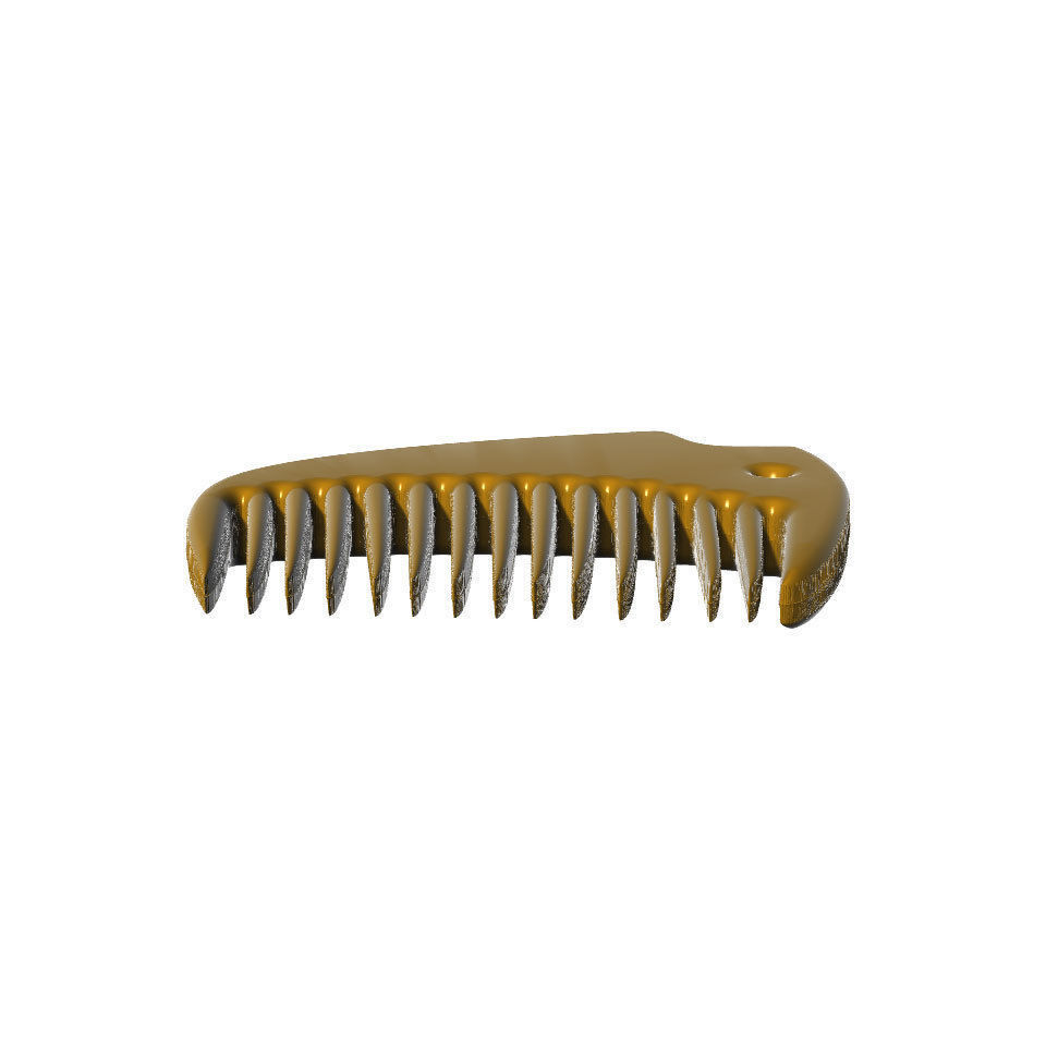  Two Combs  Floral vintage  and Bison 3D model_4
