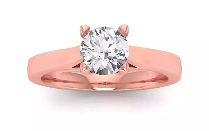 Women Engagement Round Stone Ring 3dm STL OBJ Renders Details