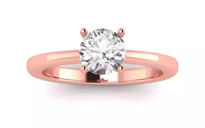 Women Engagement Round Stone Ring 3dm STL OBJ Renders Details