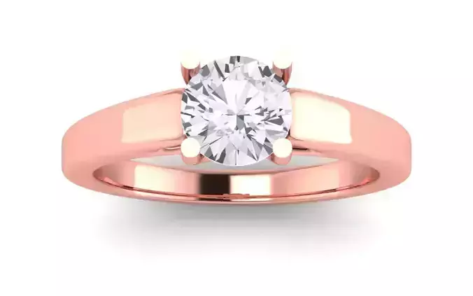 Women Engagement Round Stone Ring 3dm STL OBJ Renders Details