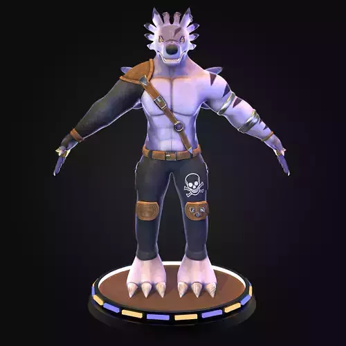 WereGarurumon character from game fortnite Free 3D model
