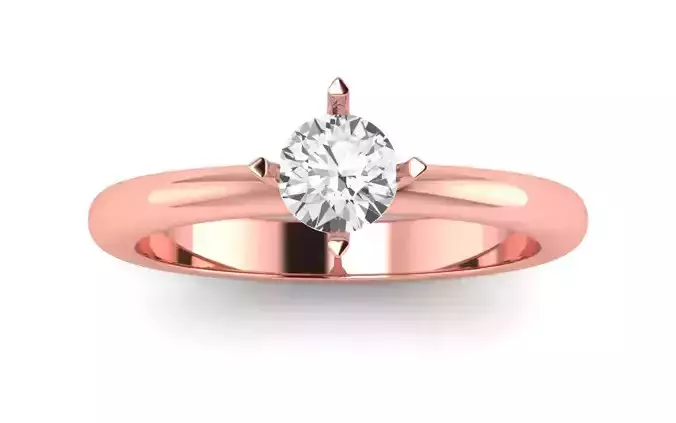 Women Engagement Round Stone Ring 3dm STL OBJ Renders Details