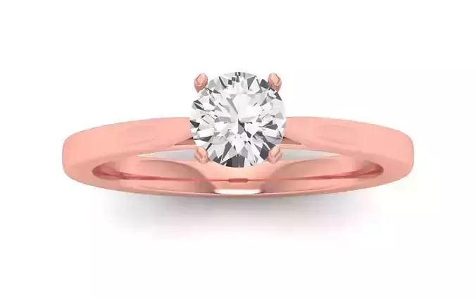 Women Engagement Round Stone Ring 3dm STL OBJ Renders Details 3D print model