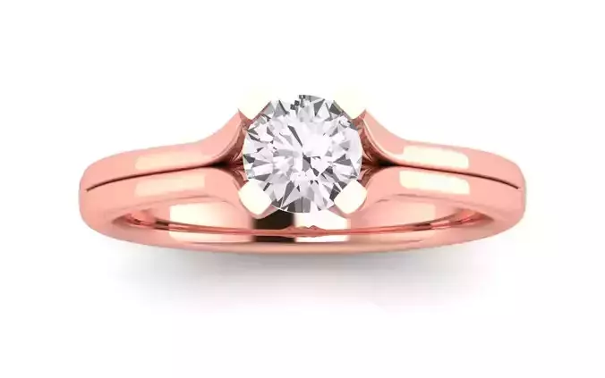 Women Engagement Round Stone Ring 3dm STL OBJ Renders Details 3D print model