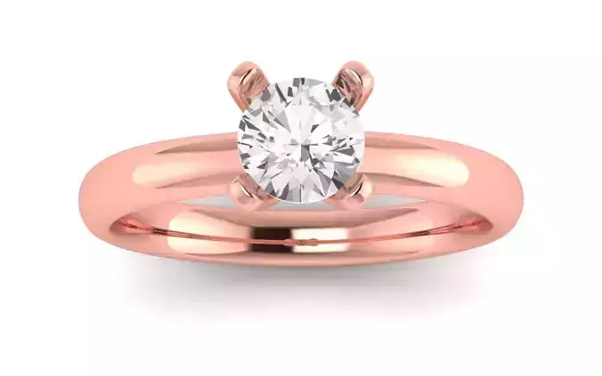 Women Engagement Round Stone Ring 3dm STL OBJ Renders Details 3D print model