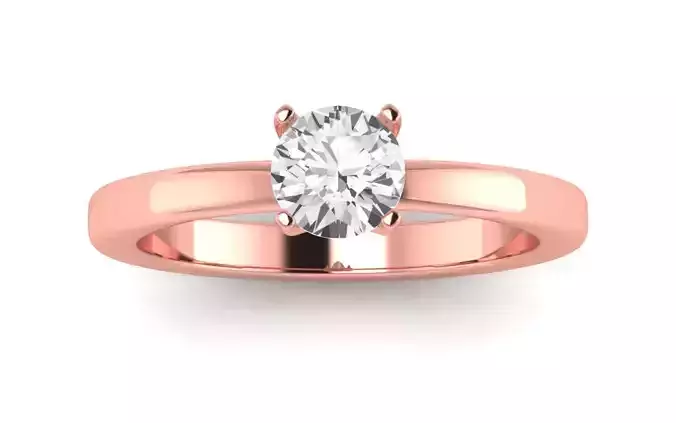 Women Engagement Round Stone Ring 3dm STL OBJ Renders Details 3D print model