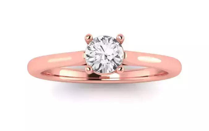 Women Engagement Round Stone Ring 3dm STL OBJ Renders Details 3D print model
