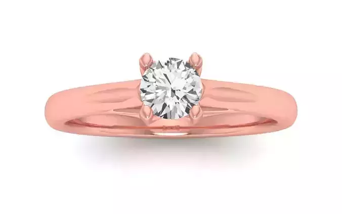 Women Engagement Round Stone Ring 3dm STL OBJ Renders Details