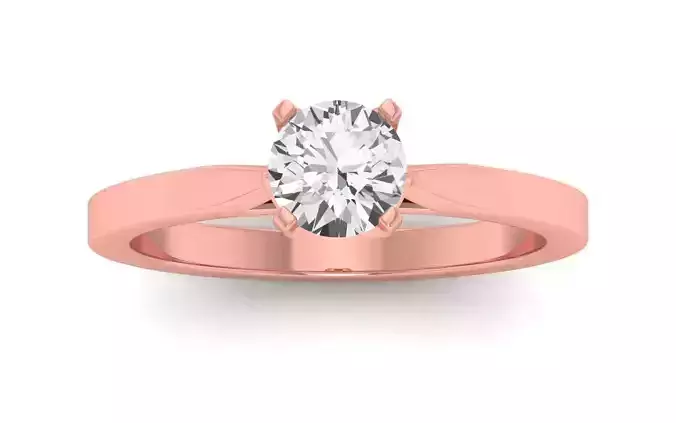 Women Engagement Round Stone Ring 3dm STL OBJ Renders Details