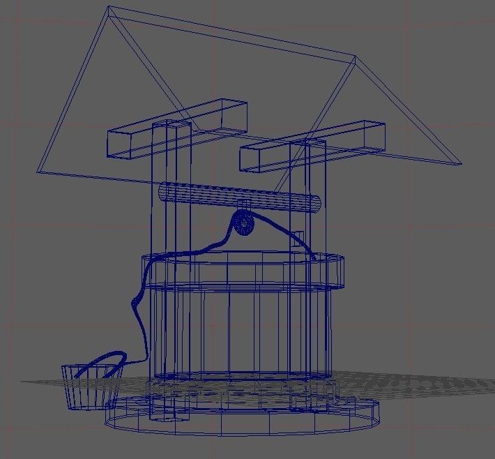 Medieval Well Vintage Well Low-poly 3D Model Low-poly 3D model_2