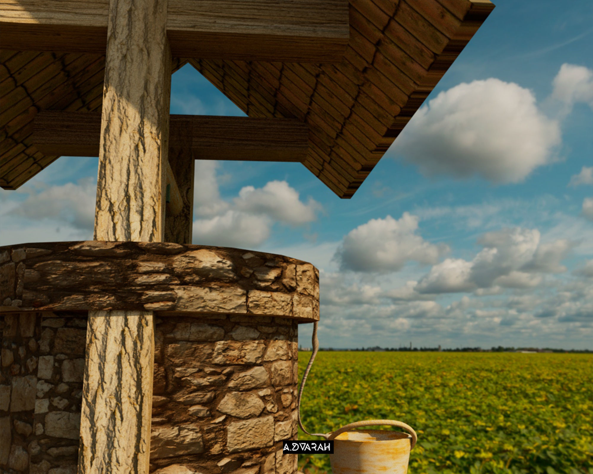 Medieval Well Vintage Well Low-poly 3D Model Low-poly 3D model_8