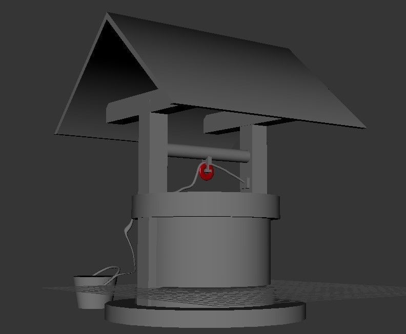 Medieval Well Vintage Well Low-poly 3D Model Low-poly 3D model_3