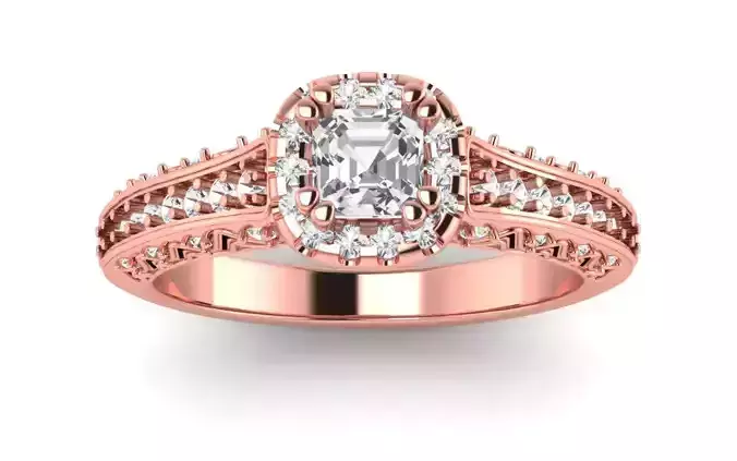 Solitaire Wedding Engagement Women Ring Halo Ring