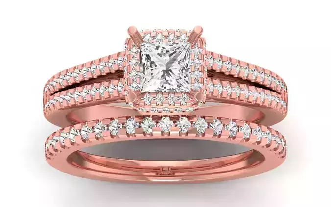 Bridal Set Wedding Engagement Women Ring