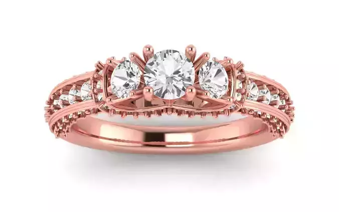 Three Stone Ring  Wedding Engagement Women Ring