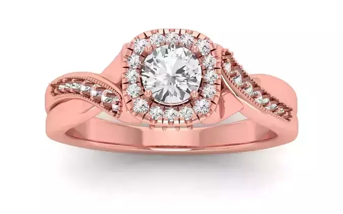 Solitaire Wedding Engagement Women Ring Twist Band Ring