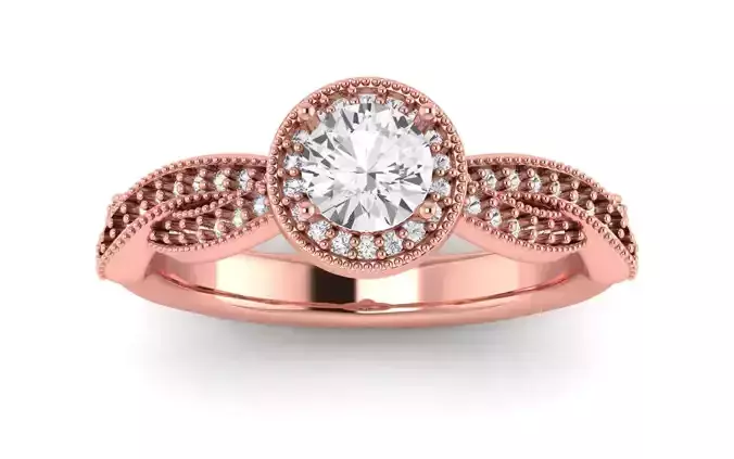 Solitaire Wedding Engagement Women Ring Twist Band Ring