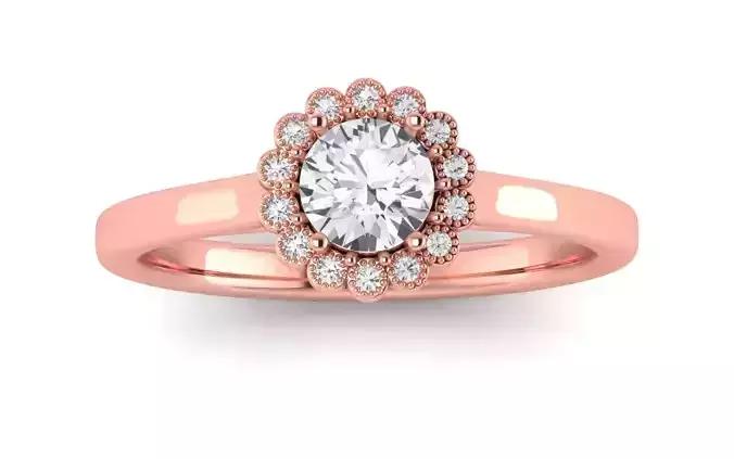 Cluster Ring Solitaire Wedding Engagement Women Ring 3D print model