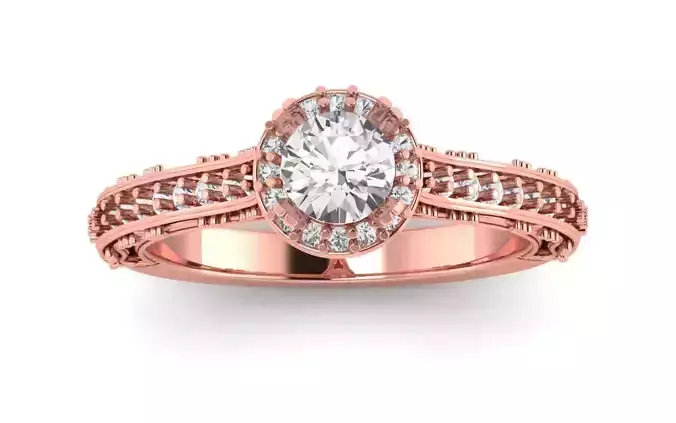 Solitaire Wedding Engagement Women Ring Pave Ring