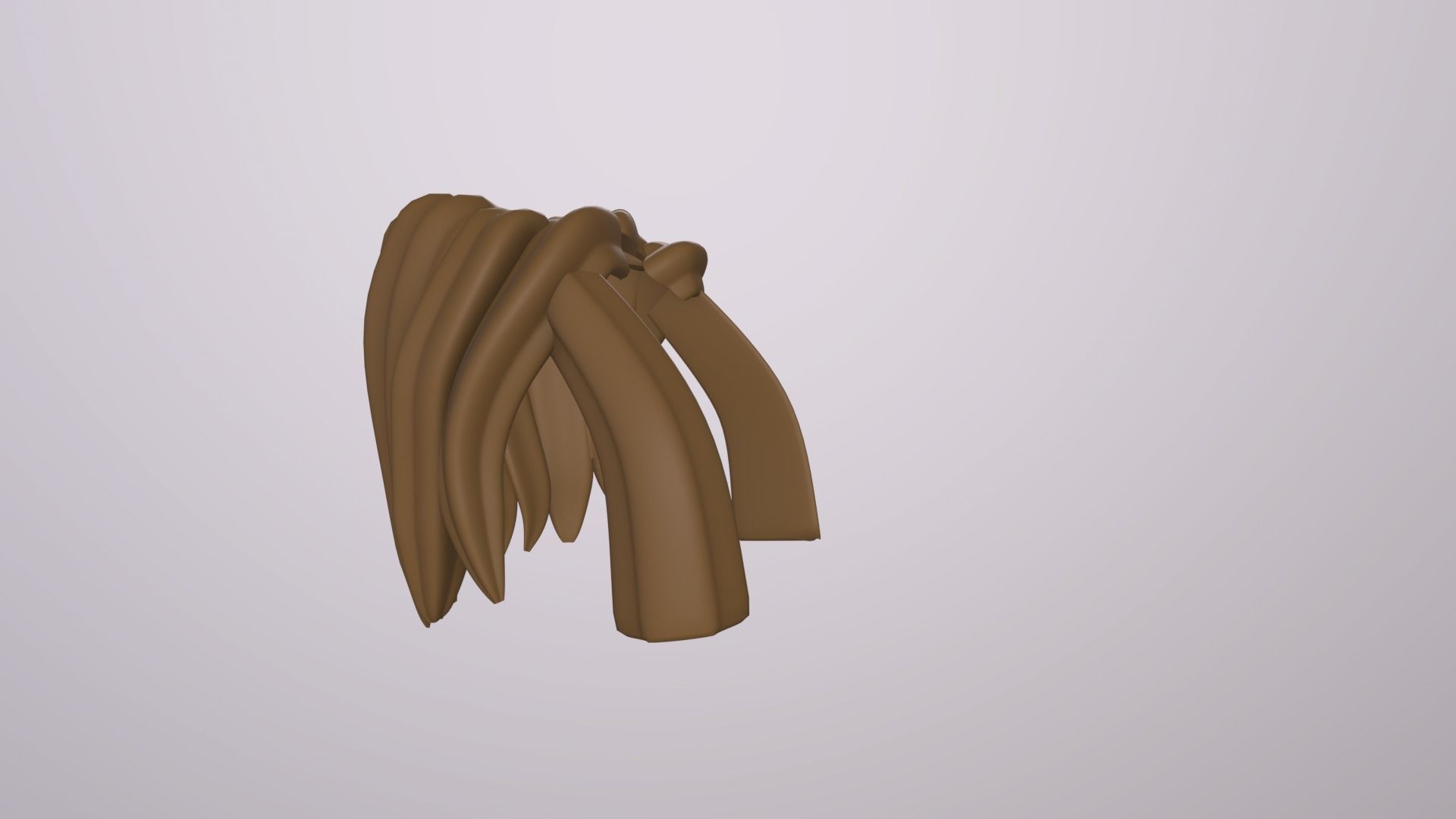 Stylize Male Hair with Blender curve 2 Low-poly 3D model_6