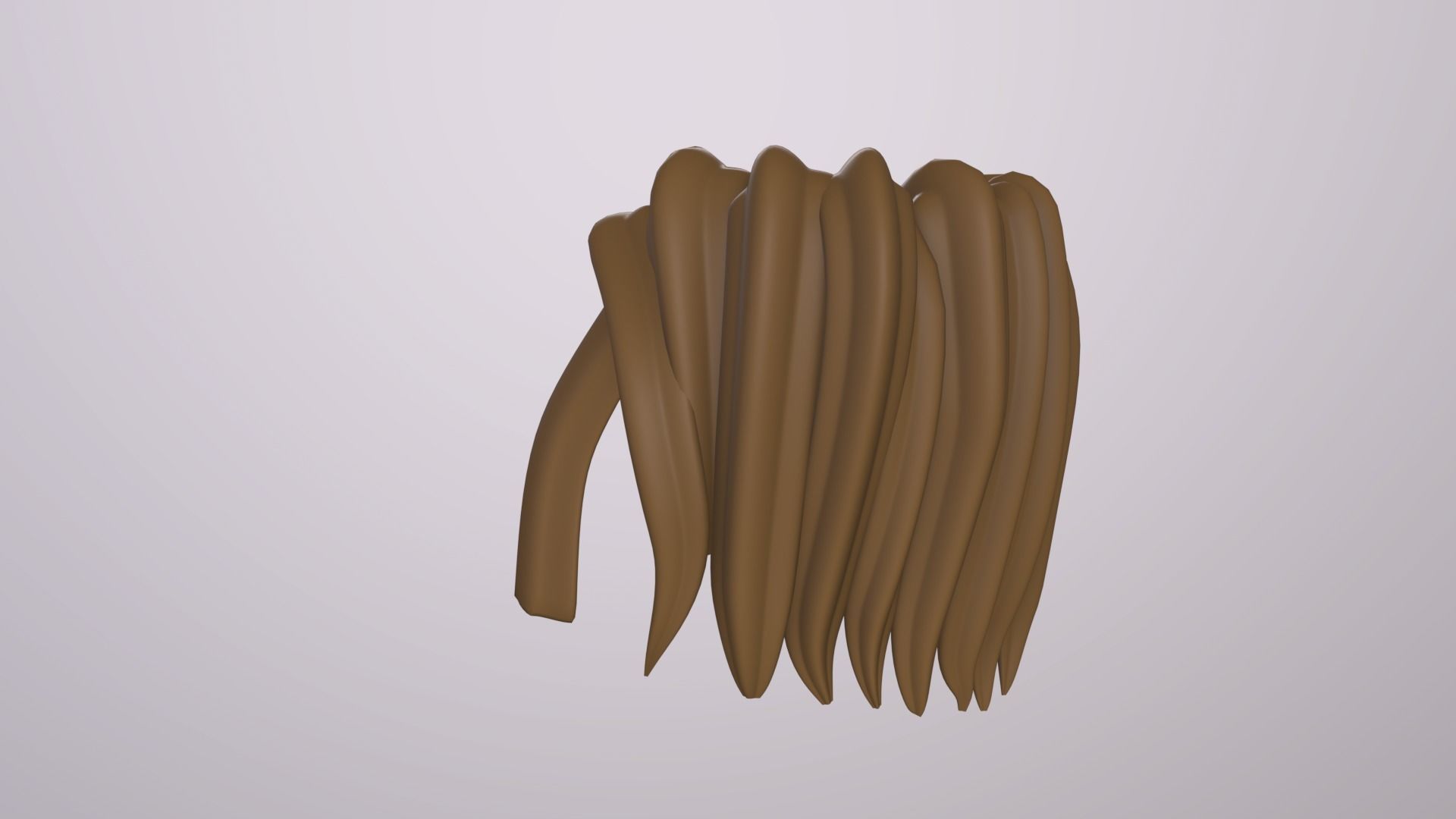Stylize Male Hair with Blender curve 2 Low-poly 3D model_10