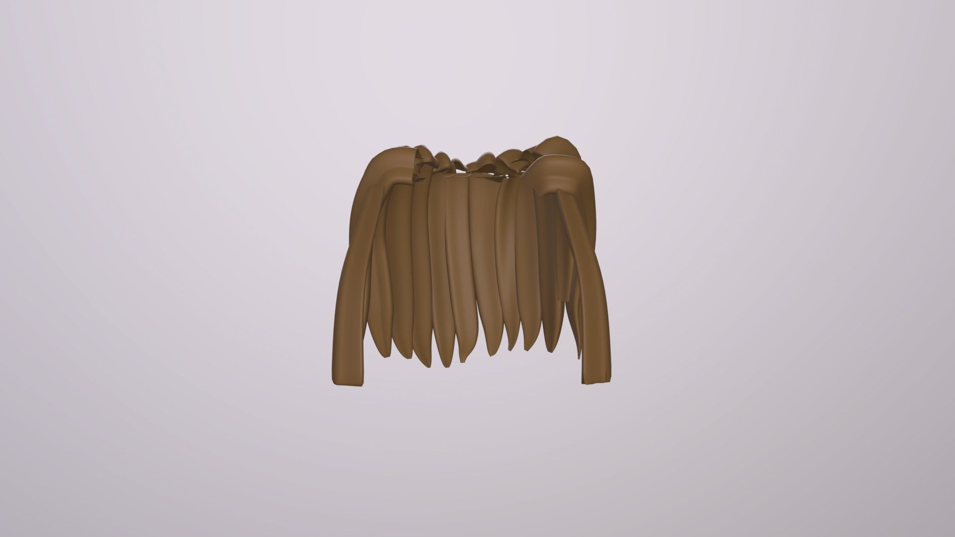 Stylize Male Hair with Blender curve 2 Low-poly 3D model_4